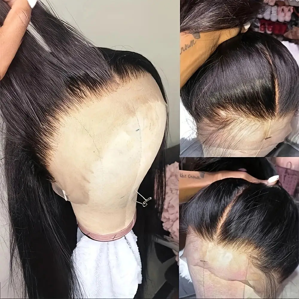 360 Lace Front Deep Curly Wig – 200% Natural Straigth Black