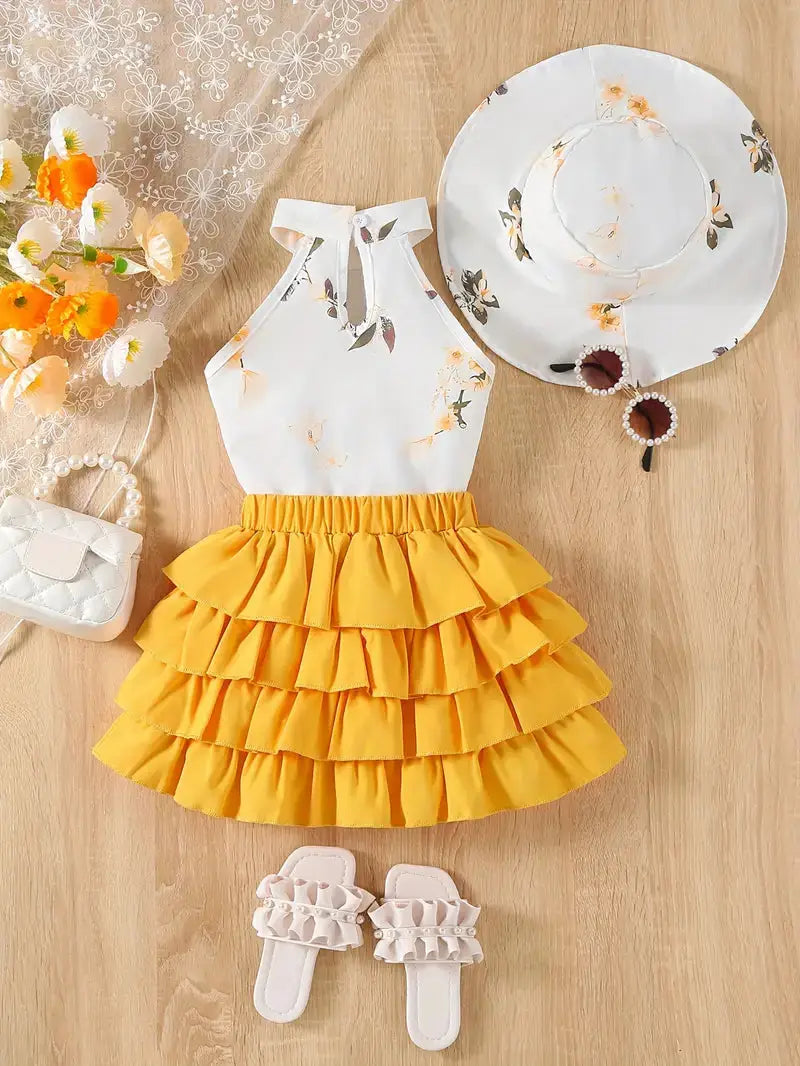 girls-floral-halter-top-skirt-hat-3pc-summer-set