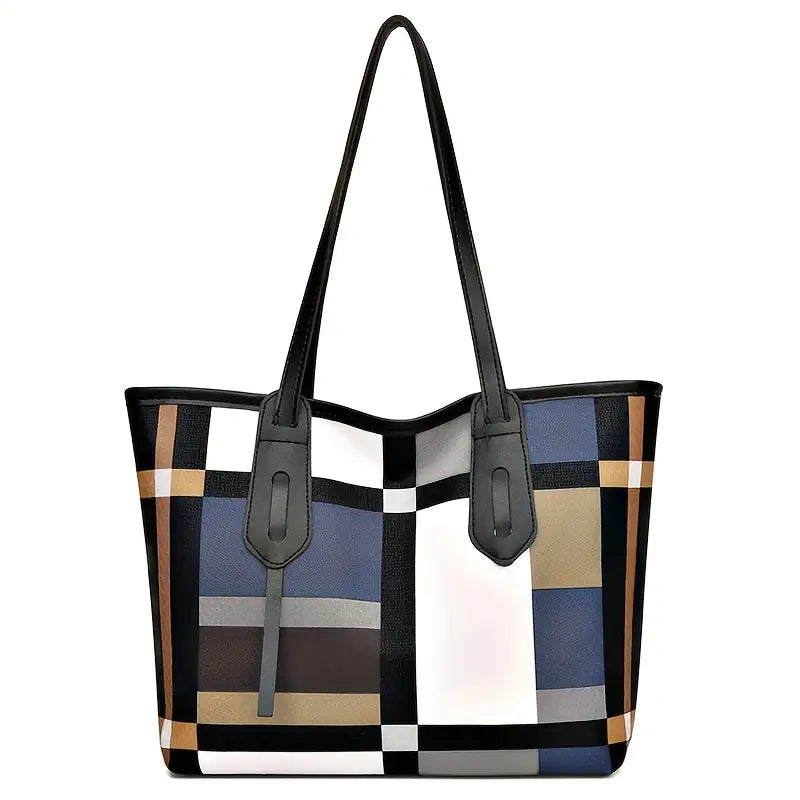 Chic Everyday Lightweight Plaid Shoulder Bag