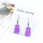 1 Pair Sweet Fun Resin Gummy Bear Stud Earrings Purple