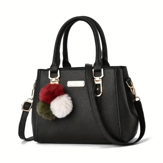 Black Shoulder Sling Bag – Large Tote with Removable Strap Black