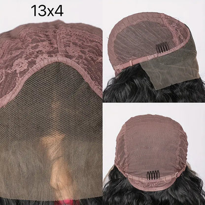 Women Black Loose Wave Preplucked  Baby Hair Bleached Knots Wig