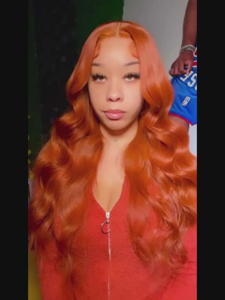350 Ginger 13x6 Lace Wig – Body Wave, HD, 200% Density